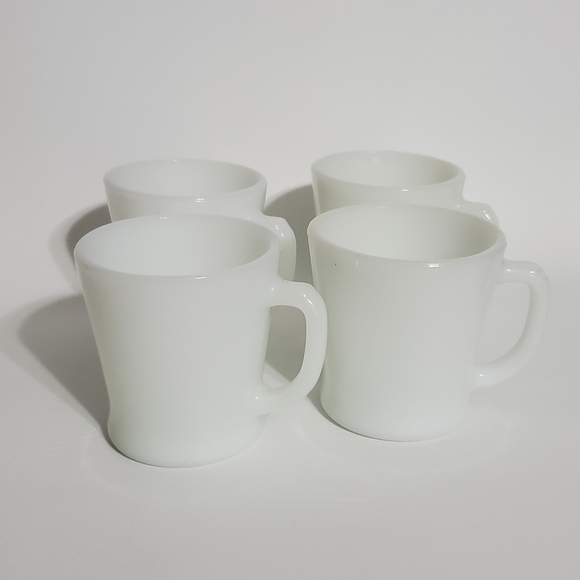 White Fire King Milk Glass Coffee Mugs Anchor Hocking Made in USA - Picture 1 of 6